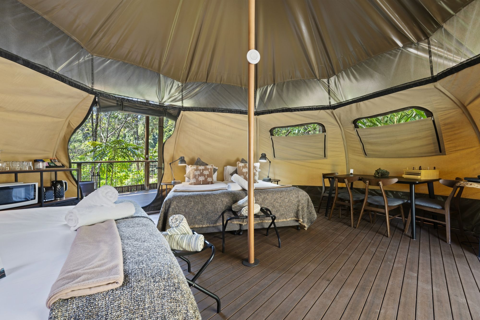 Family Glamping accommodation at Tamborine Mountain Glades